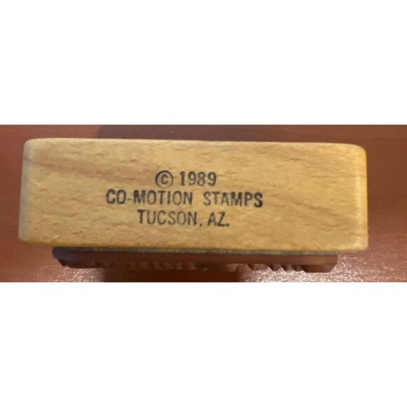 Happy Thanksgiving Rubber Stamp 1989 Co-Motion Stamps Tucson AZ Wood Block - Picture 3 of 9